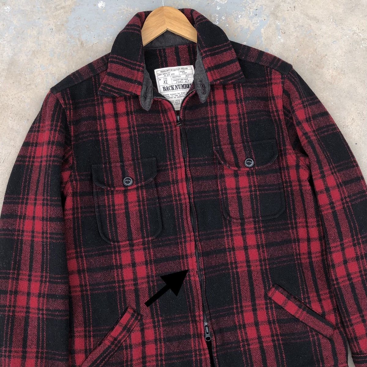 Japanese Brand Back Number Wool Jacket Red Plaid Tartan Jacket Size US L / EU 52-54 / 3 - 15 Thumbnail