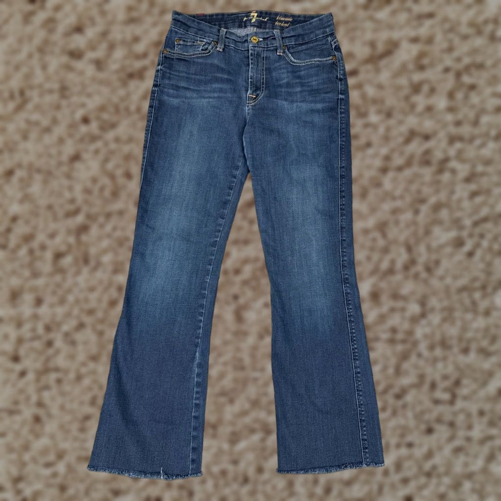 7 For All Mankind 7 For All Mankind Jeans Womens 27x27 Blue Denim Kimmie Bootcut Low Rise Dark Raw Size 27" / US 4 / IT 40 - 1 Thumbnail