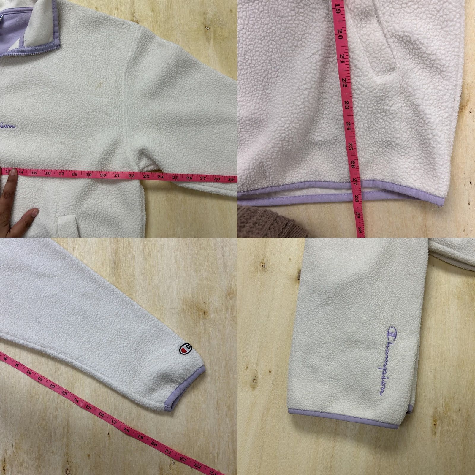 Champion Champion Sweatshirt Womens Small White Fleece 1/4 Zip Mock Neck Pullover Top Size S / US 4 / IT 40 - 8 Thumbnail