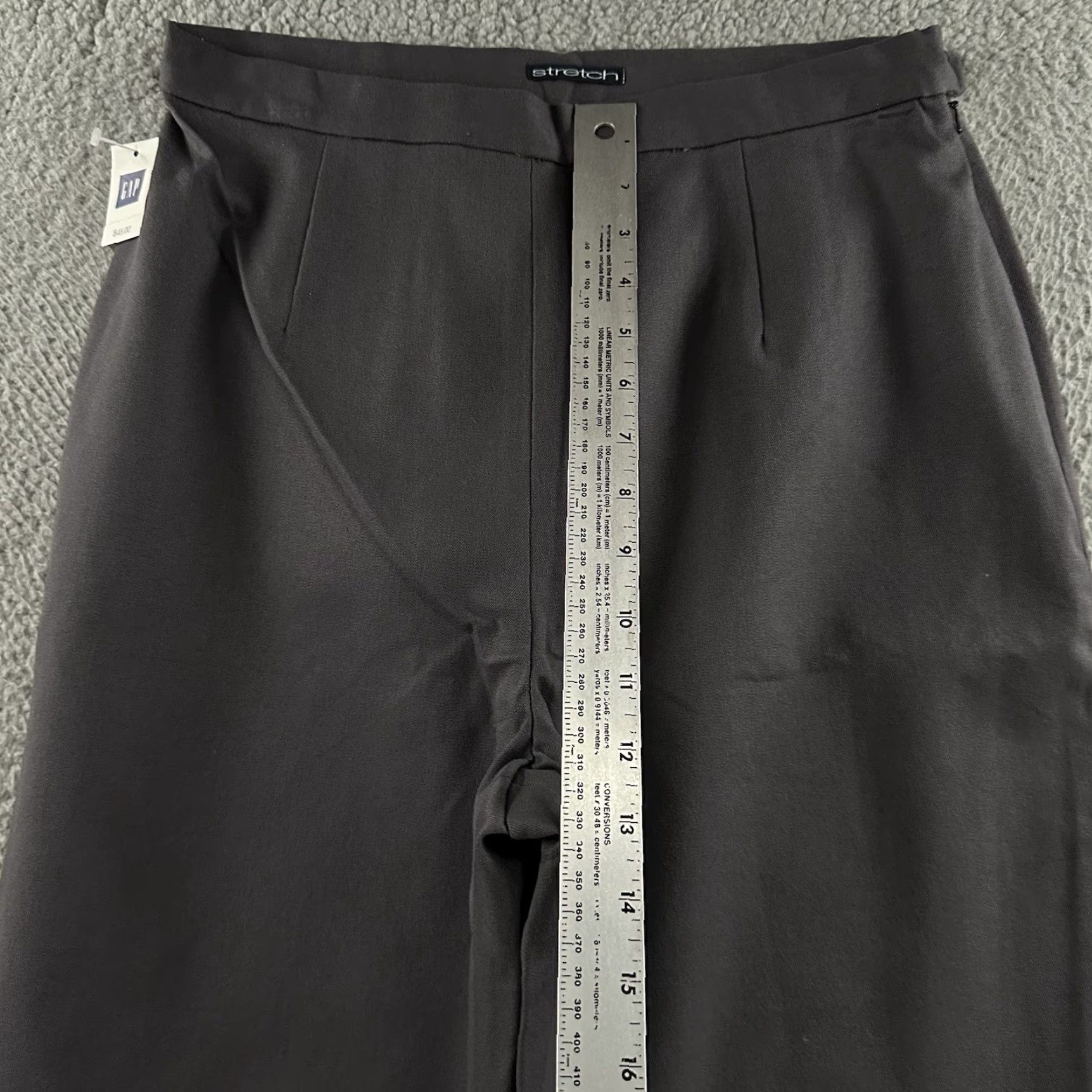 Gap Gap Womens Pants Size 12 Gray High Rise Side Zip Stretch Cotton Blend Size 28" / US 6 / IT 42 - 7 Thumbnail