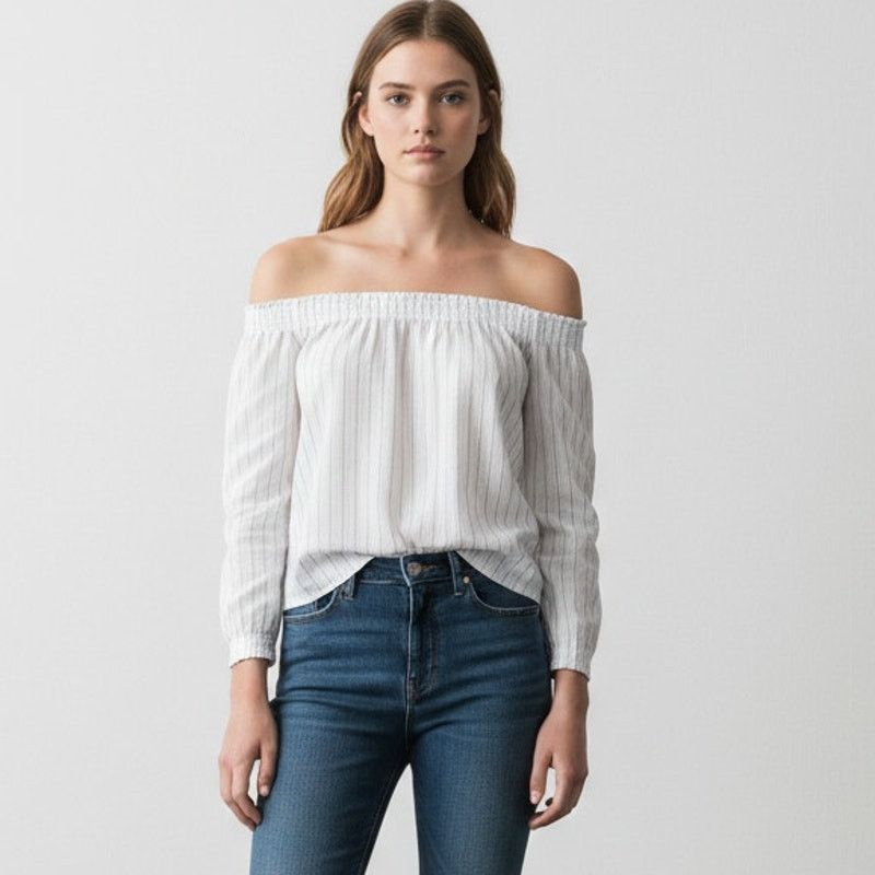 Rag & Bone Rag & Bone off shoulder Blouse in white cotton size Small Size S / US 4 / IT 40 - 1 Thumbnail