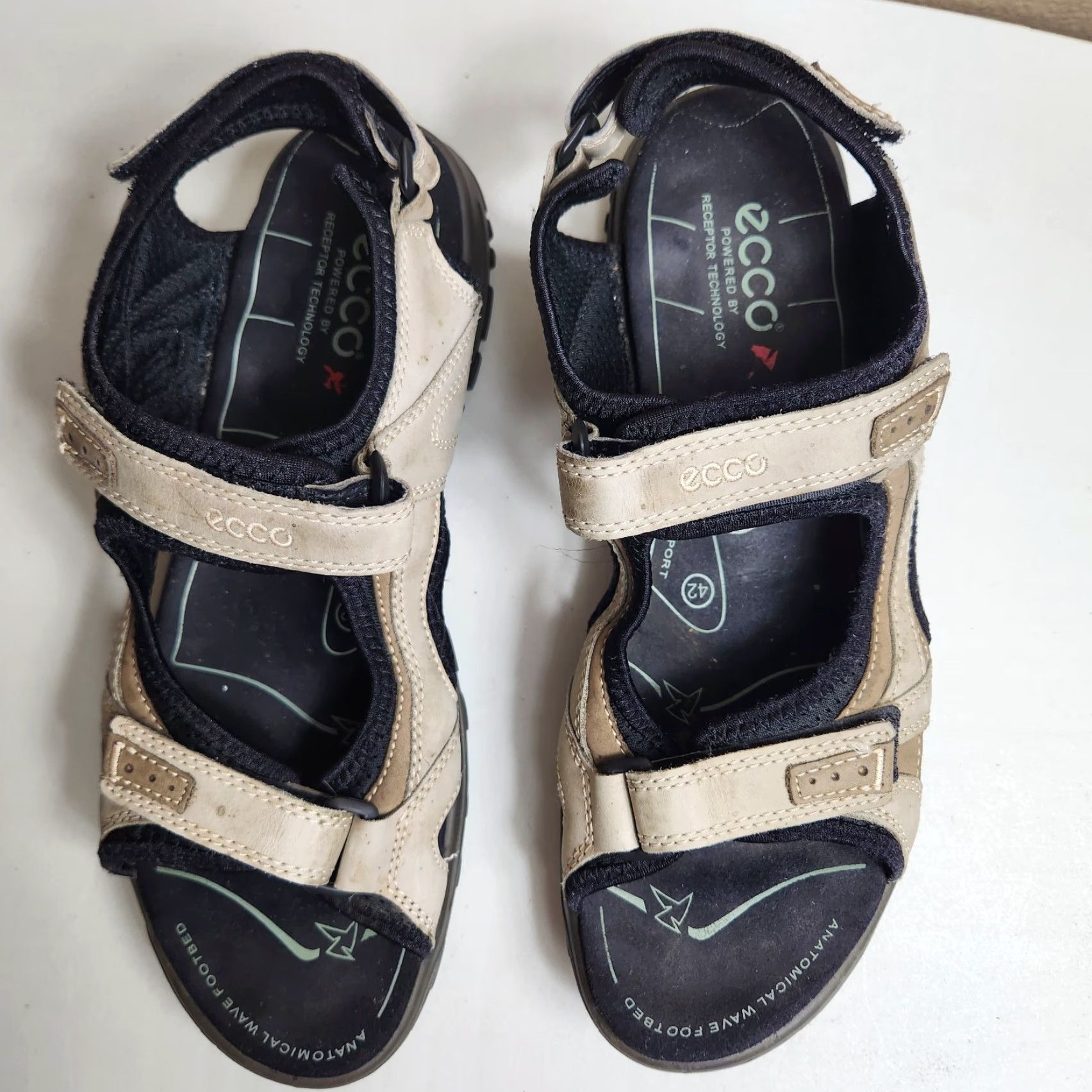 Ecco ECCO Offroad All Terrain Sandal Women Open Toe Beige/Black US 11-11.5 EU42 Size US 12 / IT 42 - 2 Thumbnail