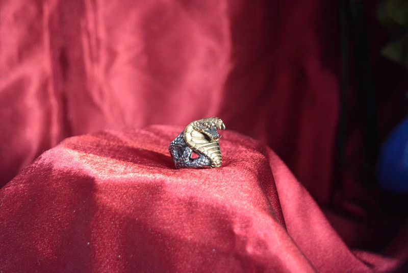 Jewelry Snake Vintage Jewelry Rings Open Chrome Ring (Size 7-13) Size ONE SIZE - 2 Thumbnail