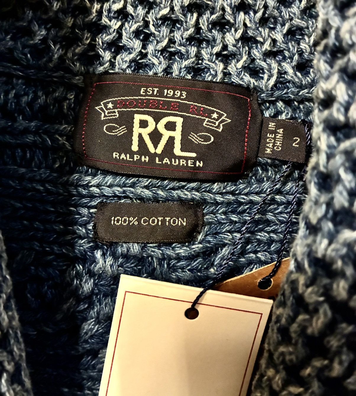 RRL Ralph Lauren DOUBLE RL RALPH LAUREN RRL INDIGO COTTON SWEATER- SIZE 2 MED Size M / US 6-8 / IT 42-44 - 8 Thumbnail