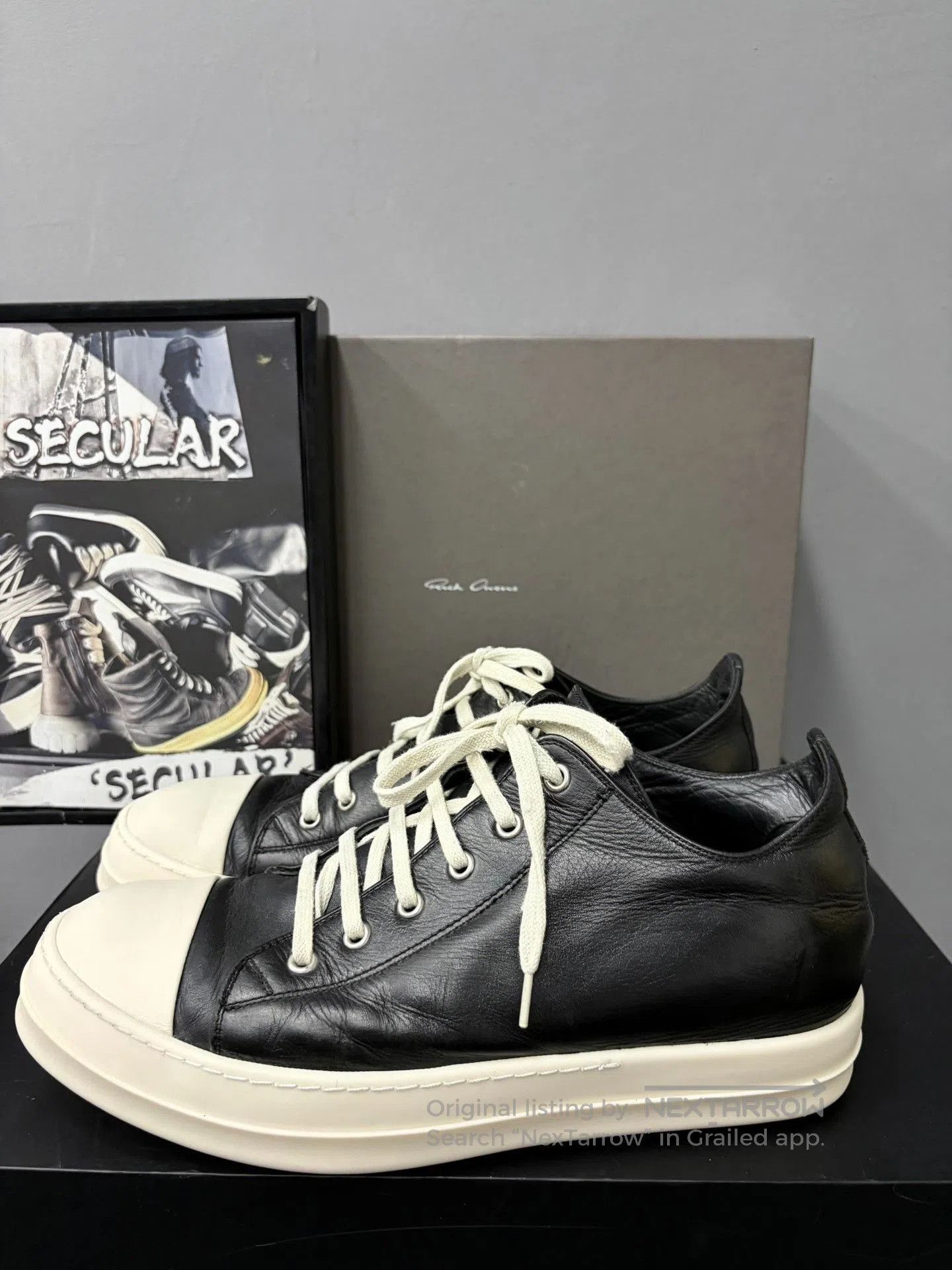 Rick Owens Rick Owens Leather Black White Low. Size US 9 / EU 42 - 2 Thumbnail