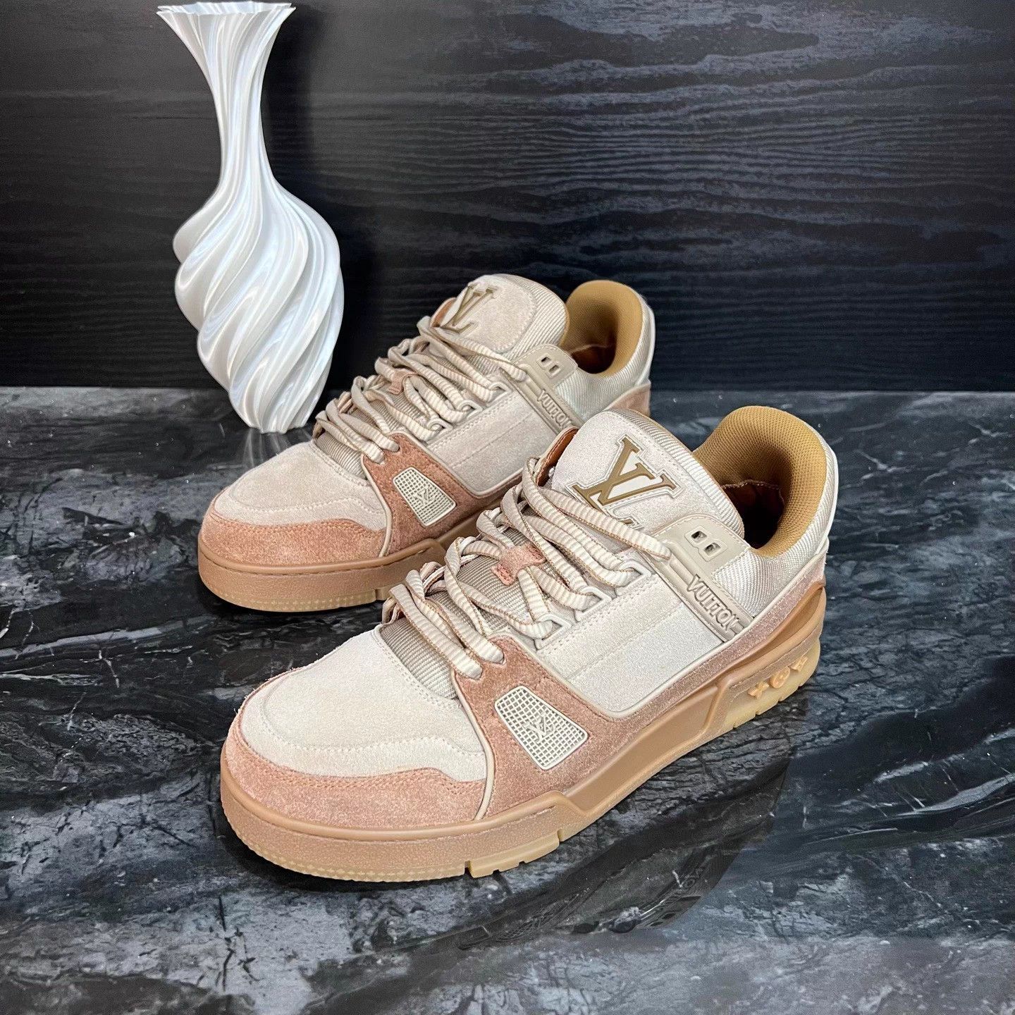 Louis Vuitton Khaki Paneled Trainer Sneakers - 39.5 (US 9.5) - 95% New Size US 9.5 / EU 42-43 - 1 Thumbnail
