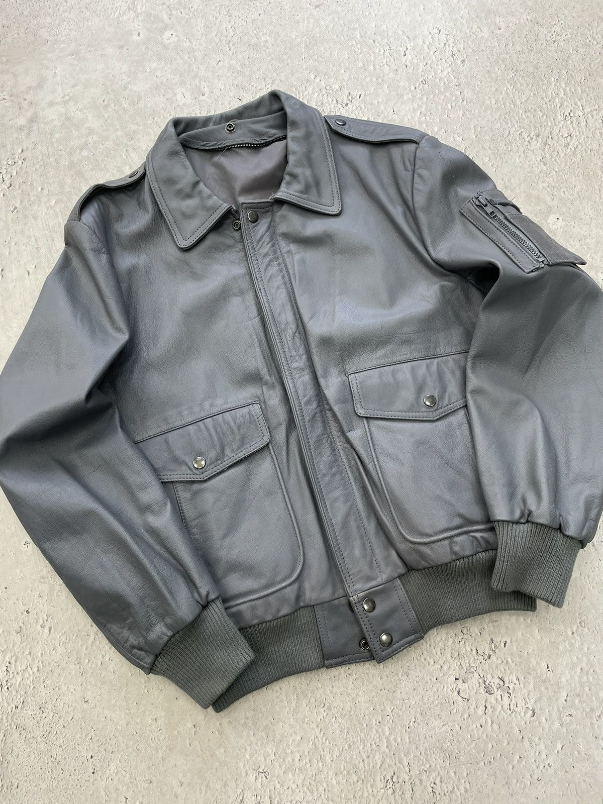 Schott Leather aviation leather bomber jacket 90s schott jacket Size US L / EU 52-54 / 3 - 4 Thumbnail