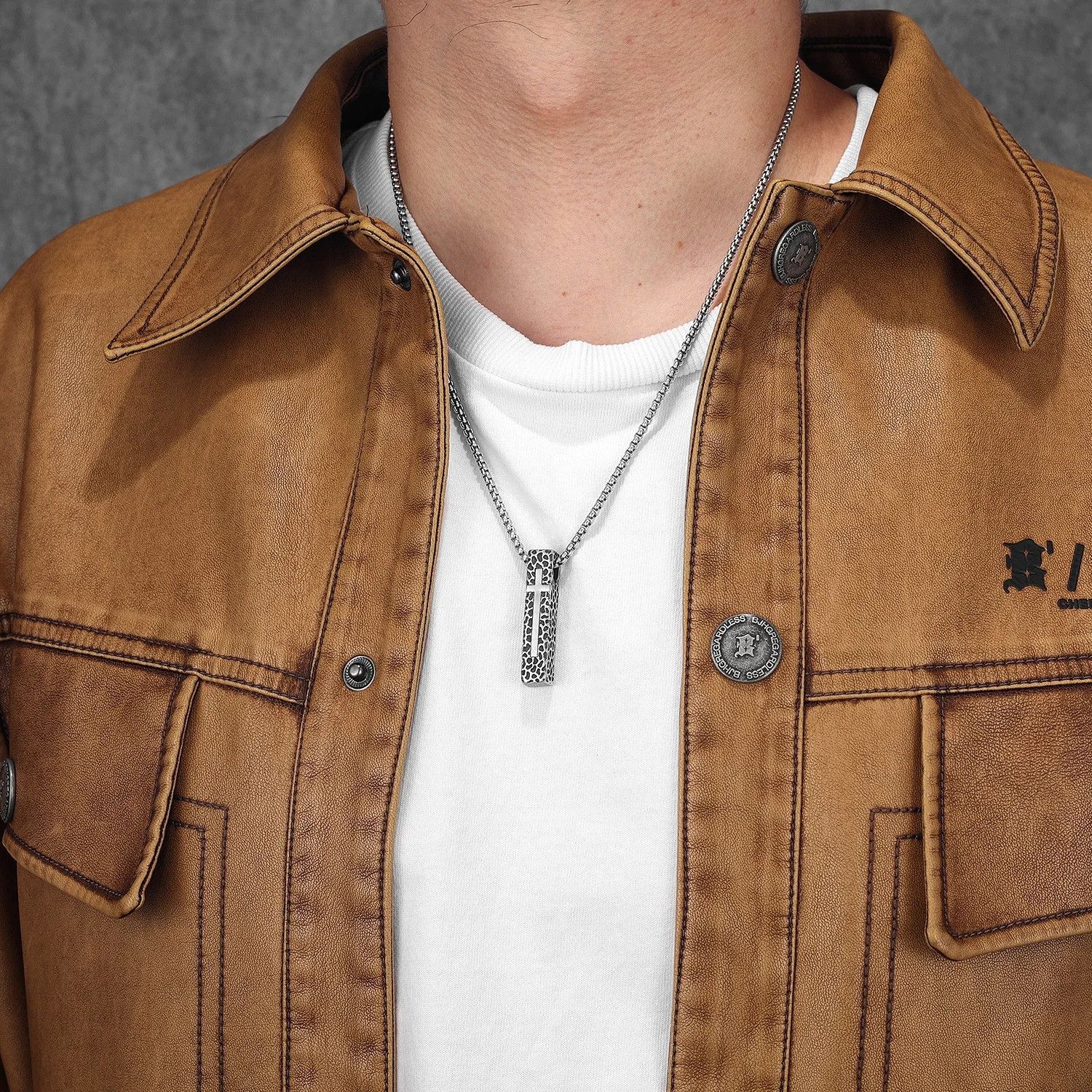 Other Texture Cross Pendant Accessories Necklace Gifts For Him Size ONE SIZE - 5 Thumbnail