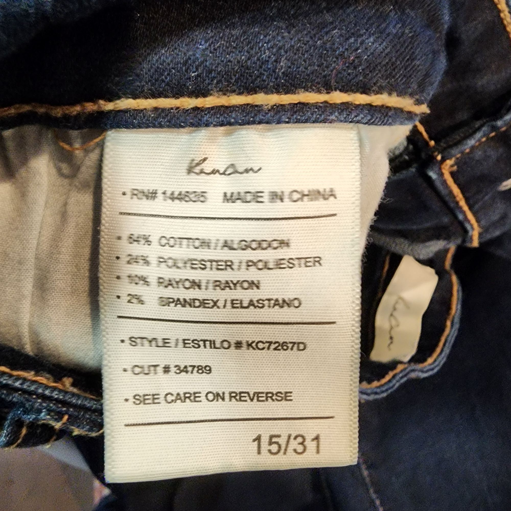 Kancan USA Kan can Dark Denim Jeans Skinny raw angle hem Womens size 15 Size 38" / US 16 / IT 52 - 4 Thumbnail