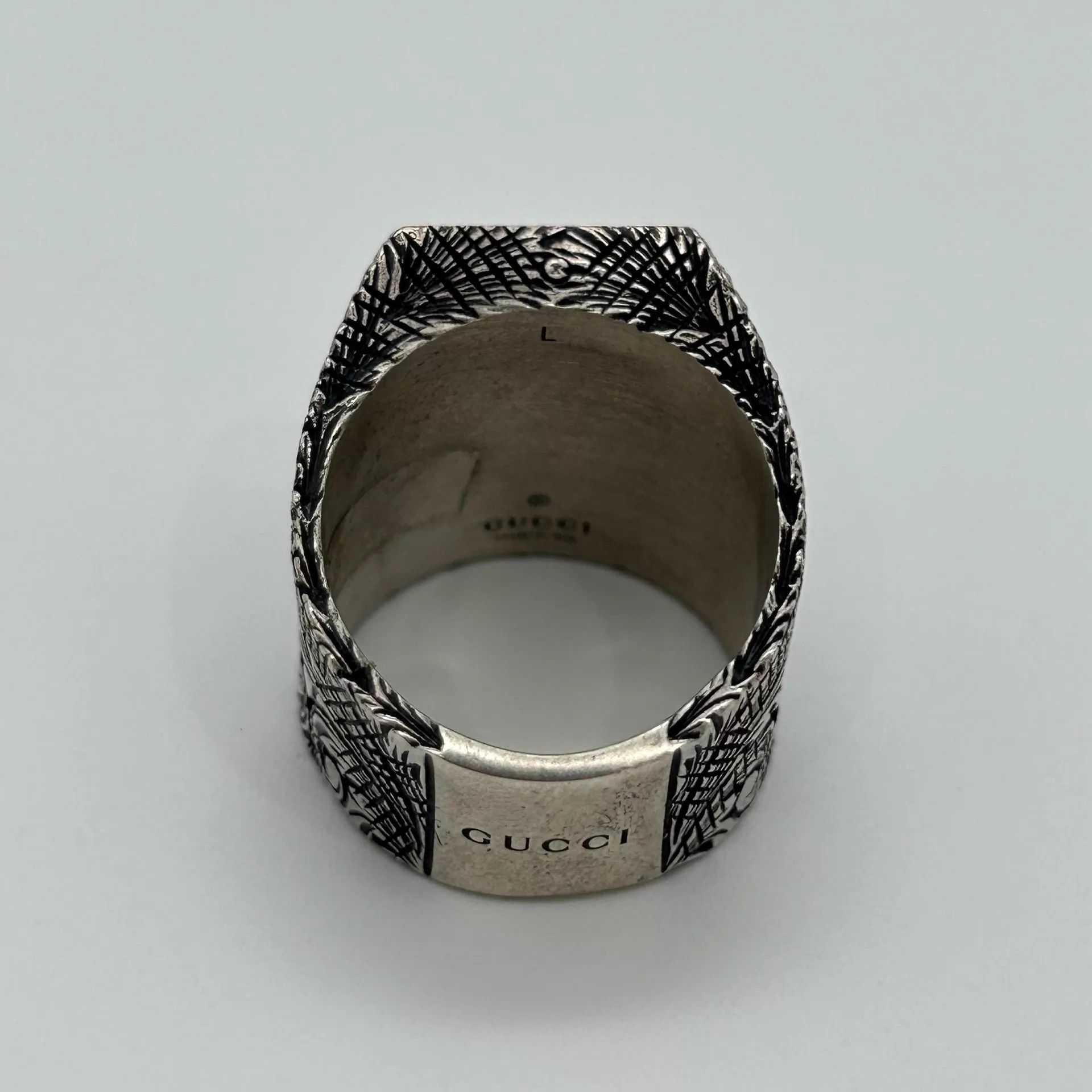 Gucci Gucci GG T-logo distressed ring L Size ONE SIZE - 4 Thumbnail