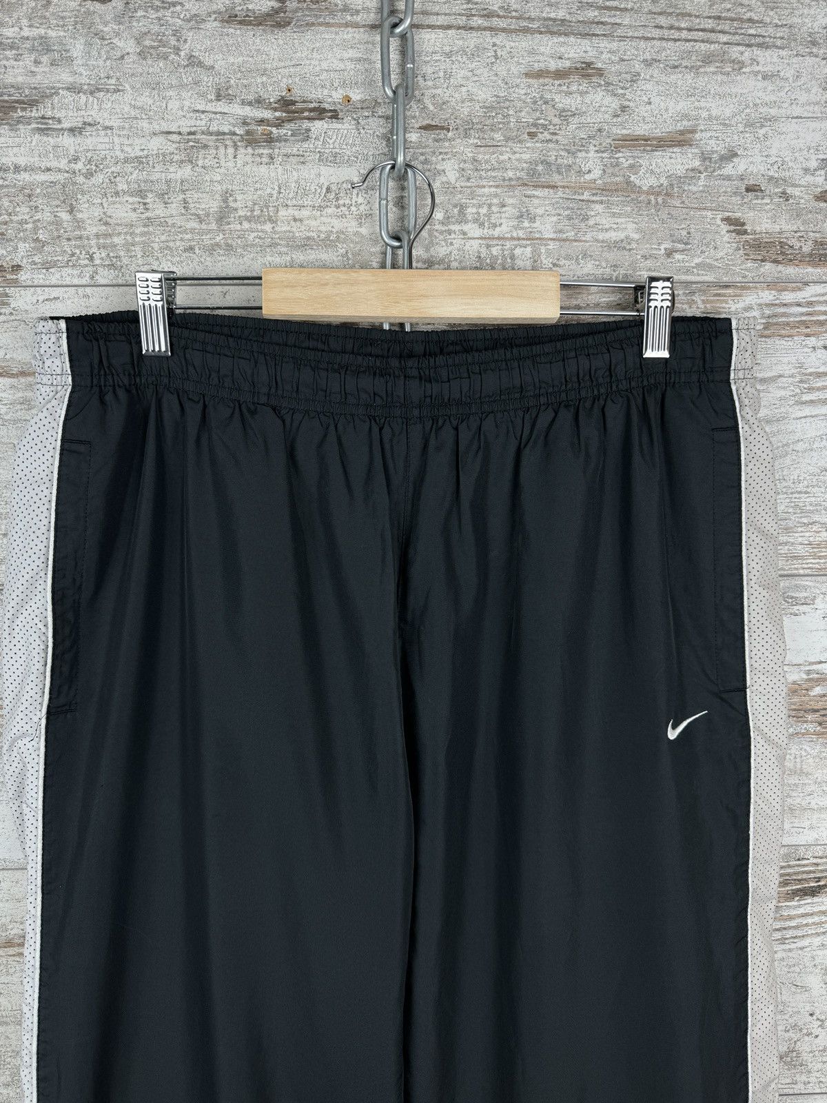 Nike × Vintage Mens Vintage Nike black drill pants sweatpants swoosh y2k Size US 36 / EU 52 - 3 Thumbnail