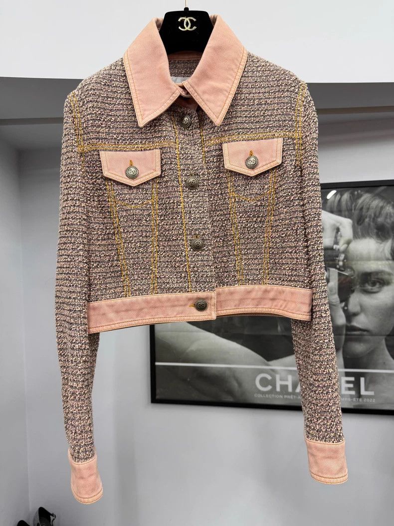 Chanel Chanel Salmon-coloured stitching braided coat Size XS / US 0-2 / IT 36-38 - 1 Thumbnail