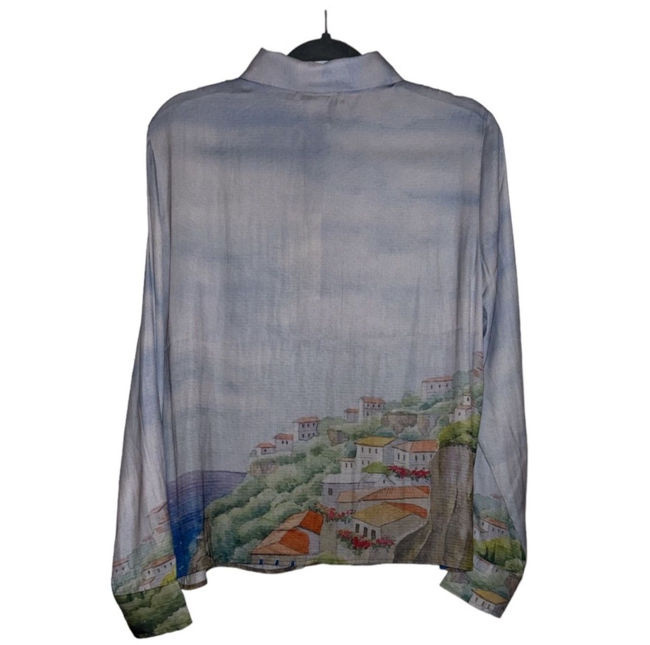 Rachel Zoe RACHEL ZOE Abstract Boho Button Down Coastal Theme Blouse Size M / US 6-8 / IT 42-44 - 2 Thumbnail