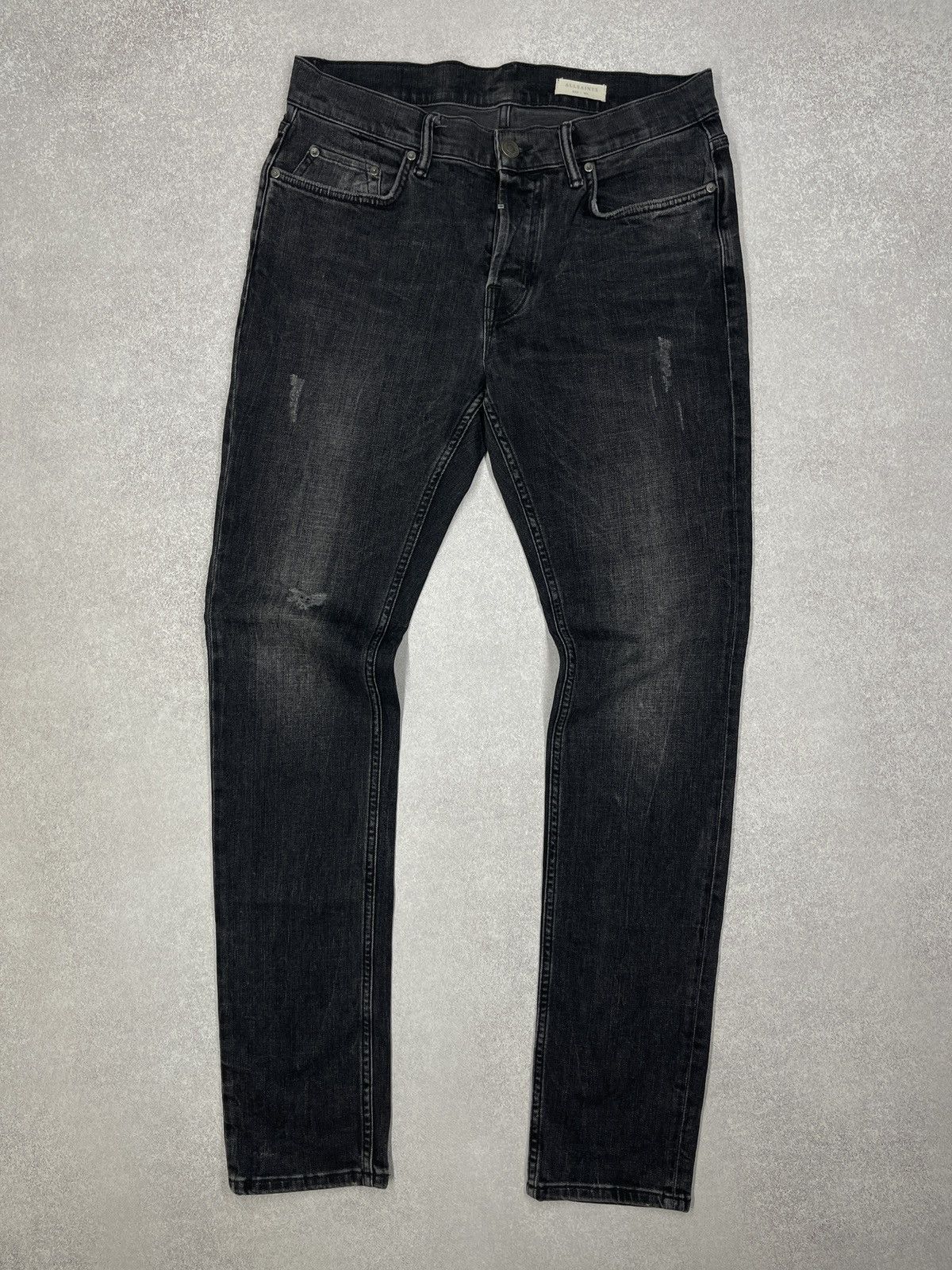 Allsaints × Designer Mens AllSaints Rex Denim Jeans Grey Big Logo Pocket Size 31 Size US 31 - 7 Thumbnail