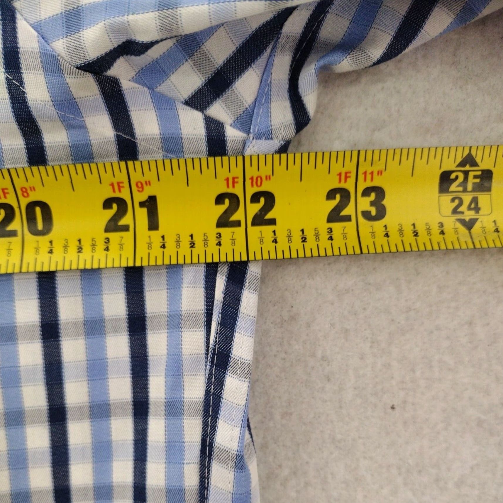 Michael Kors VINTAGE Michael Kors Shirt Mens Large Button Up Dress Blue Long Sleeve Plaid - Mens L Blue Button-Up Shirt Michael Kors 90s Theme? Size 42R - 5 Thumbnail