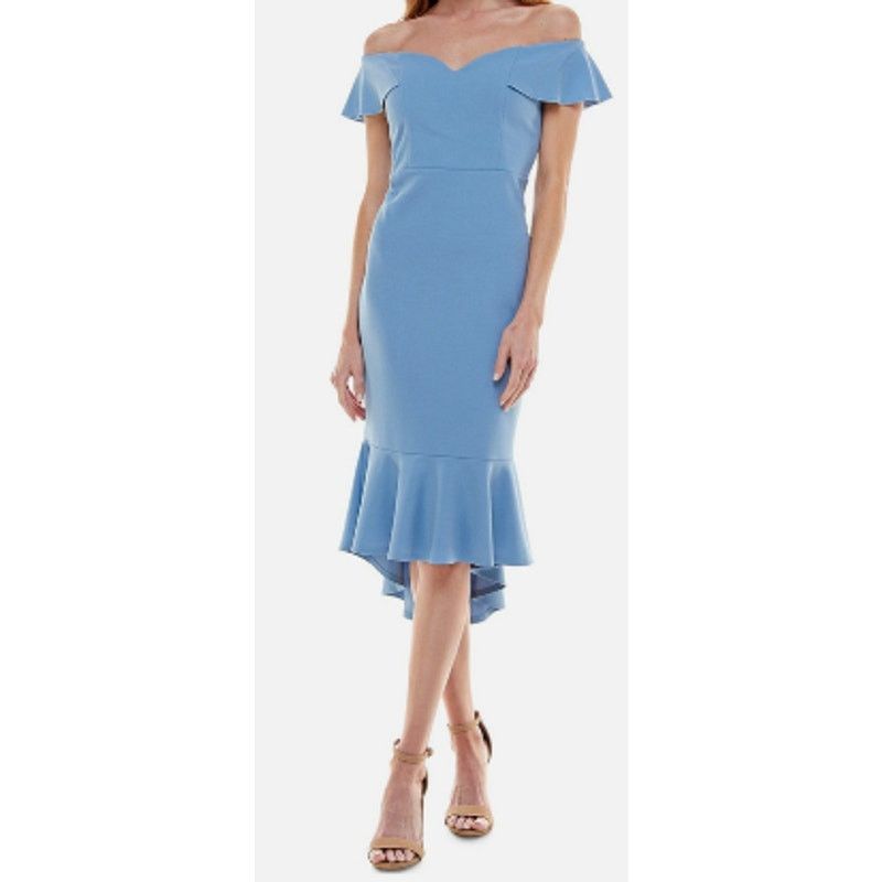 Other Emerald Sundae Blue Ruffled Midi-Dress - Large Size L / US 10 / IT 46 - 2 Thumbnail