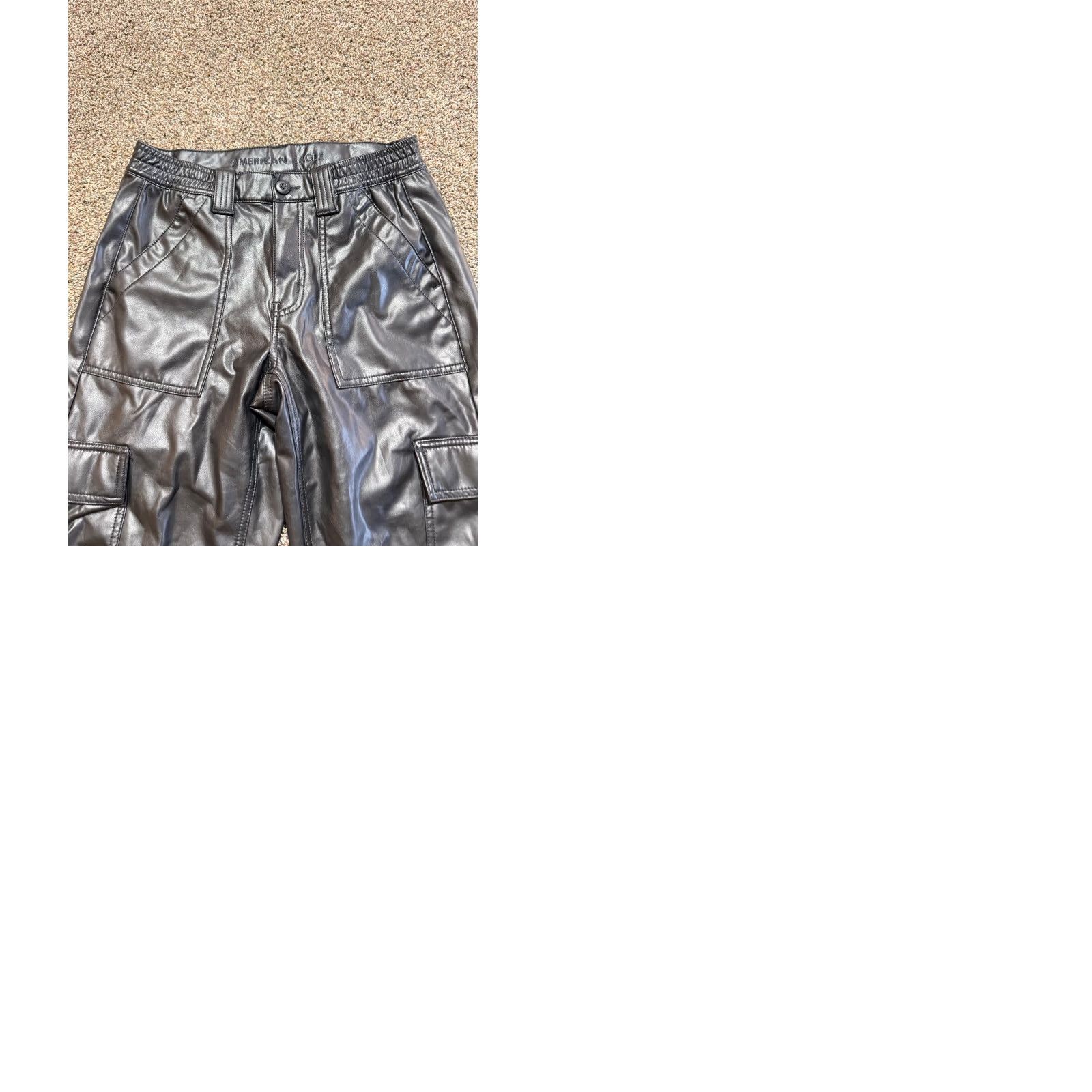 American Eagle Outfitters American Eagle Outfitters Cargo Pants Women's Black Size 6 SHORT EUC Leather Look Faux Leather Cargo Pants Women Black 6 SHORT Size 28" / US 6 / IT 42 - 9 Thumbnail