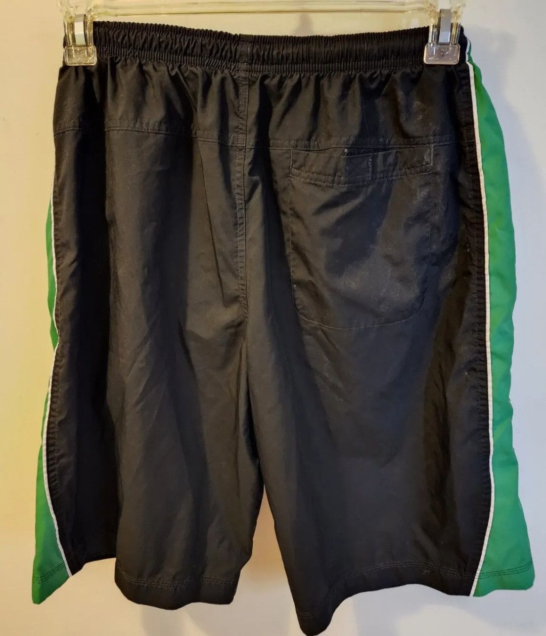 Nike Nike Black Green White Stripe Swim Trunks L Light Gray Logo Size US 42 / EU 58 - 3 Thumbnail