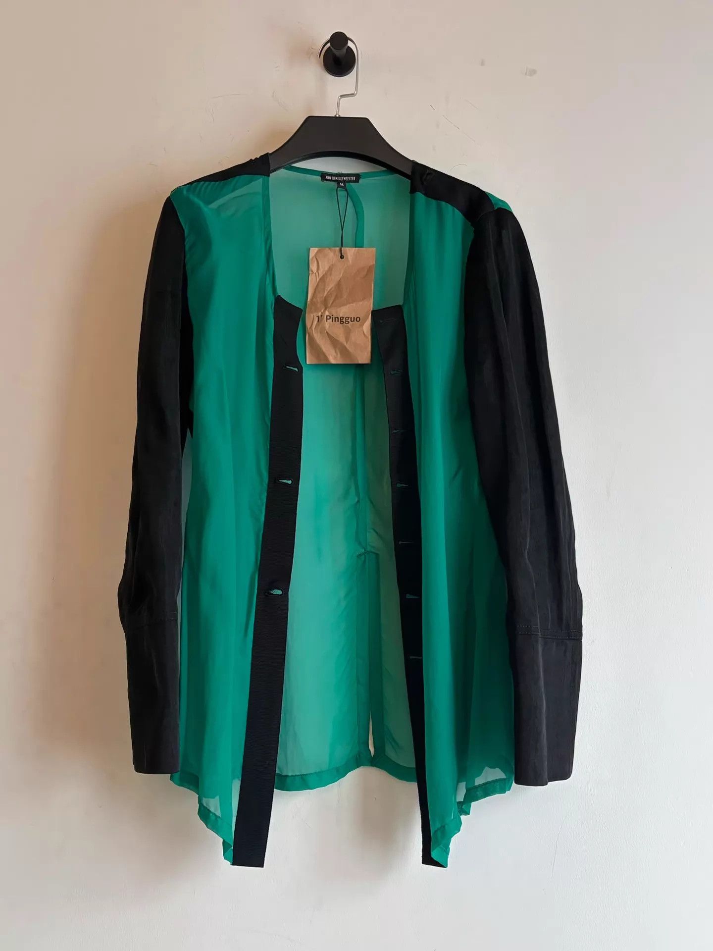 Ann Demeulemeester Ann Demeulemeester SS2016 2-Piece Black/Green Jacket M Size US M / EU 48-50 / 2 - 6 Thumbnail
