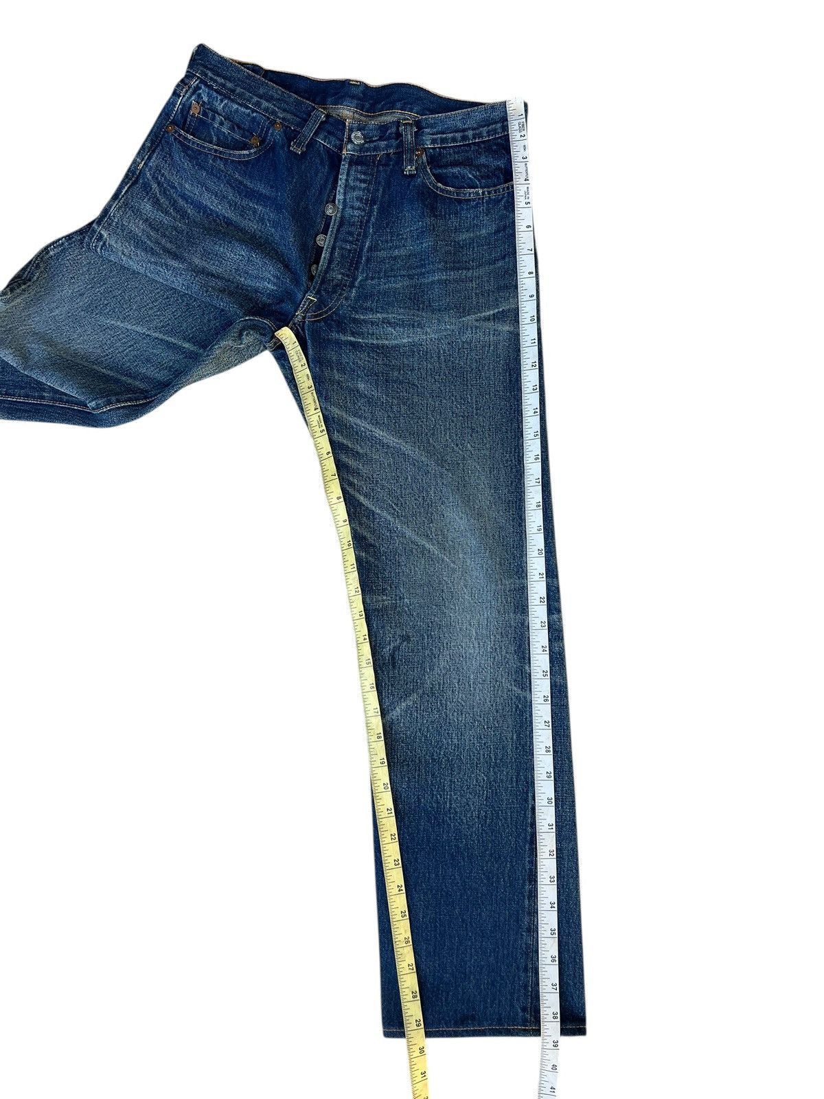 Denime Vintage DENIME Japan Jerky Patch Fade Denim Selvedge Jeans Size US 31 - 6 Thumbnail