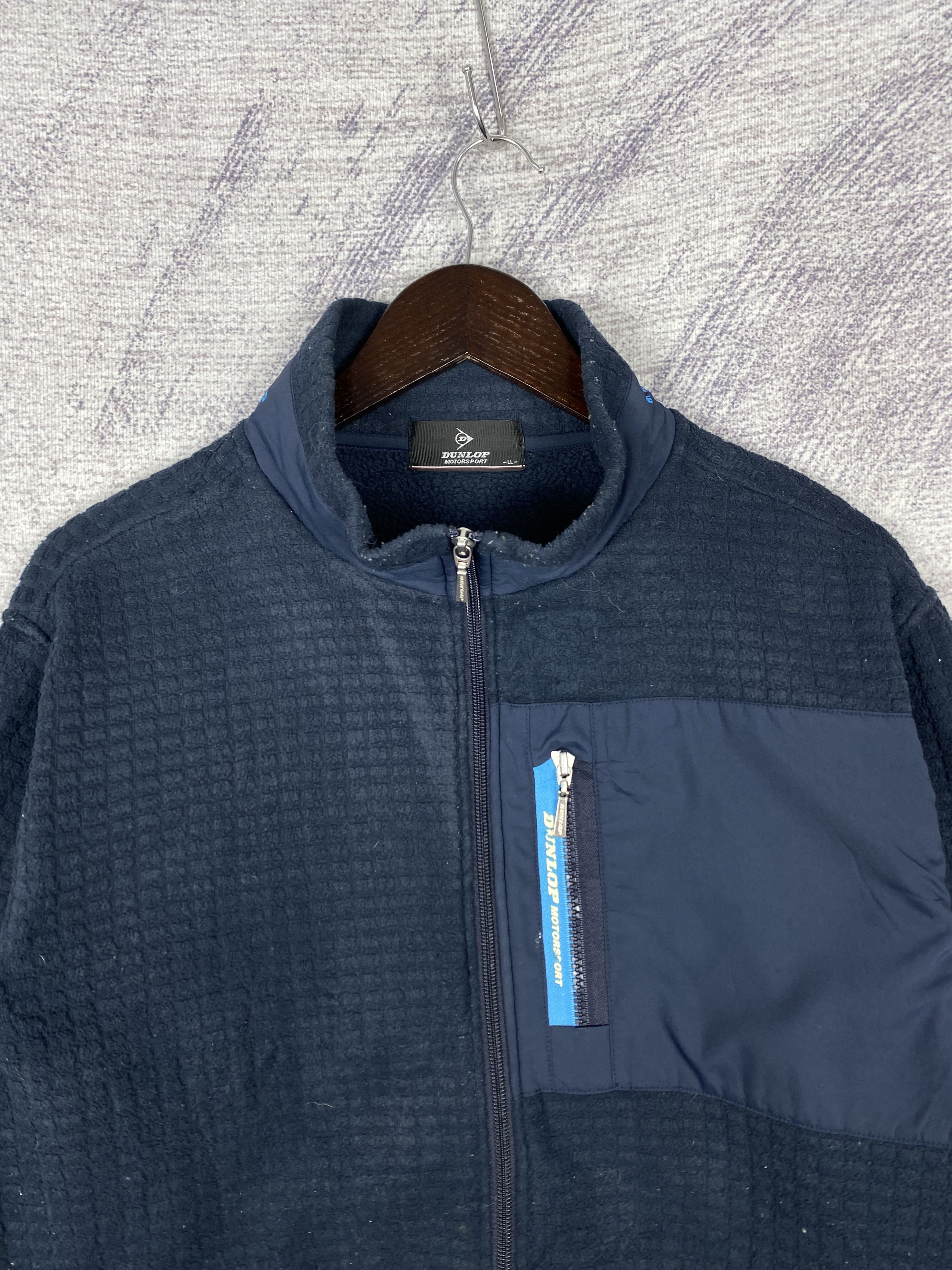 Dunlop Vintage Dunlop Motorsport Fleece Jacket - Navy Blue Size US L / EU 52-54 / 3 - 2 Thumbnail