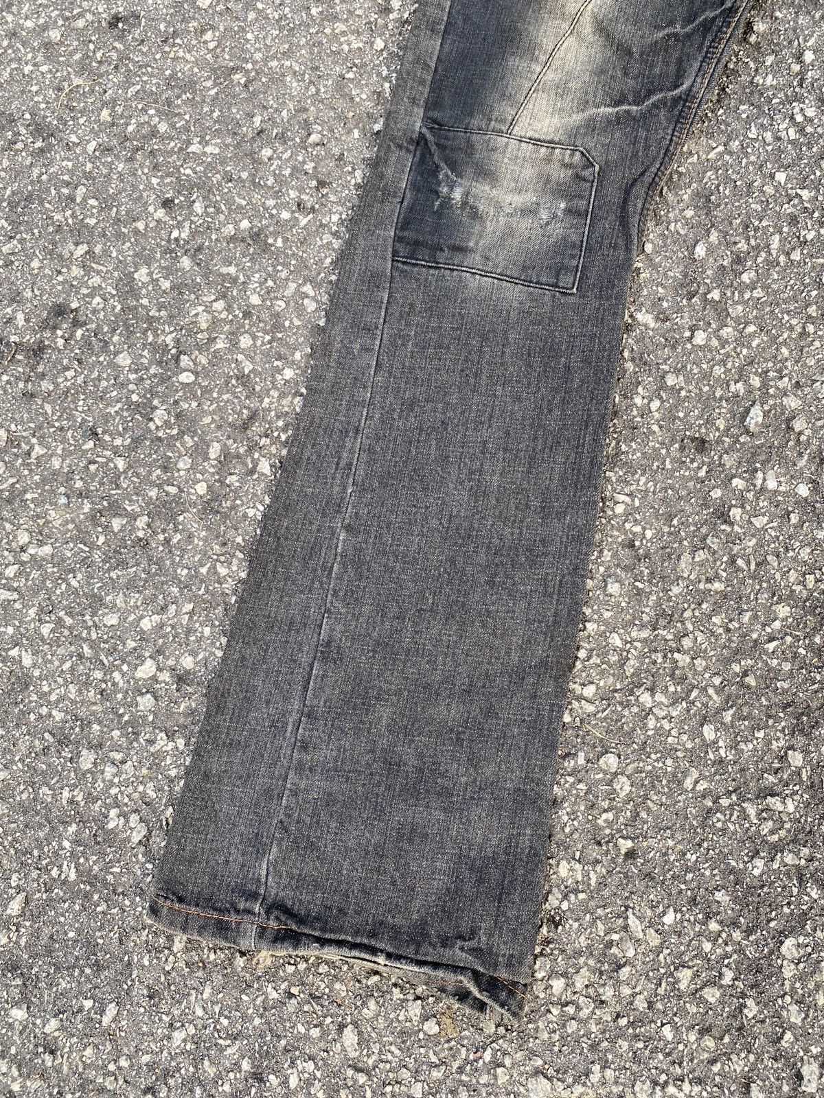 If Six Was Nine × Japanese Brand × Le Grande Bleu (L.G.B.) Flare Vintage Steen Blue Patchwork Distressed Denim Size US 31 - 4 Thumbnail