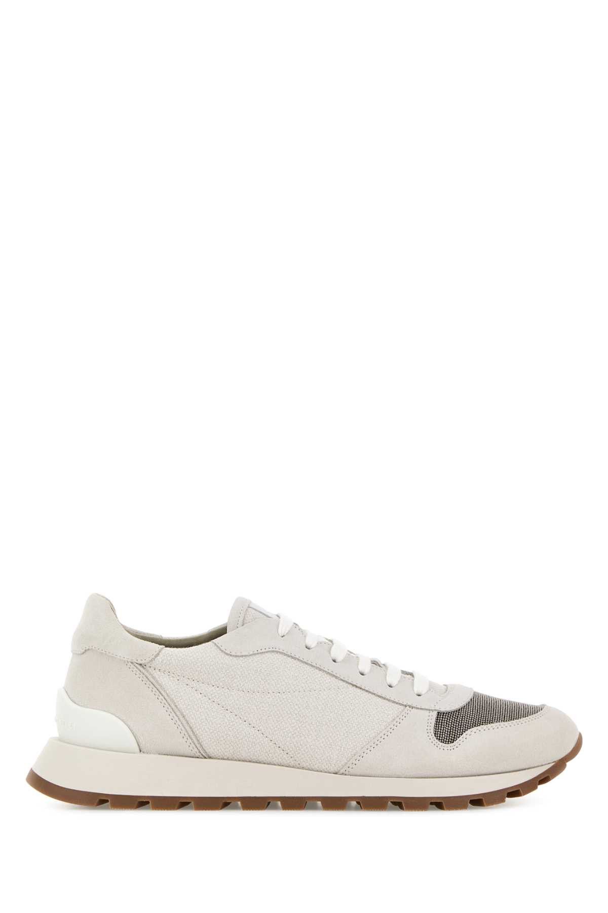 Brunello Cucinelli Light Grey Fabric Sneakers Size US 7 / IT 37 - 1 Thumbnail