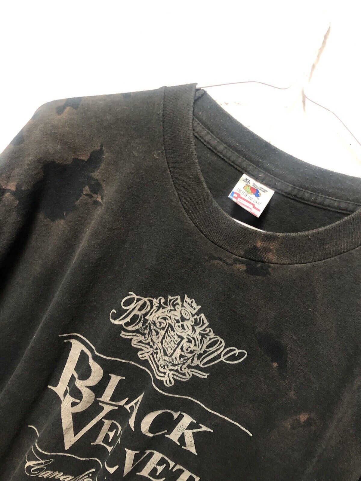Fruit Of The Loom × Vintage Black Velvet Canadian Whiskey T Shirt Faded Sun Liquor XL Size US XL / EU 56 / 4 - 4 Thumbnail
