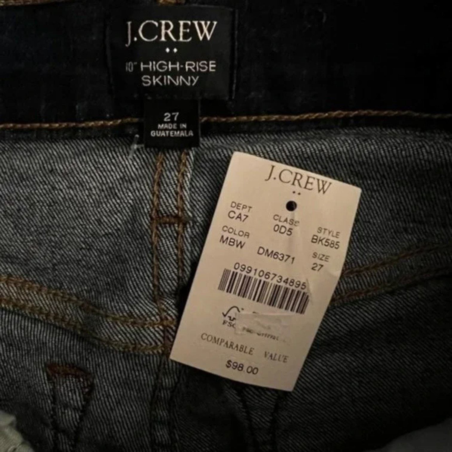 J.Crew J.CREW 10" High-Rise Skinny Jeans, 27 Size 27" / US 4 / IT 40 - 5 Thumbnail
