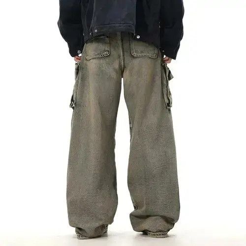 Jean Streetwear Hip Hop Multi Pockets Baggy Jeans Size US 33 - 3 Thumbnail