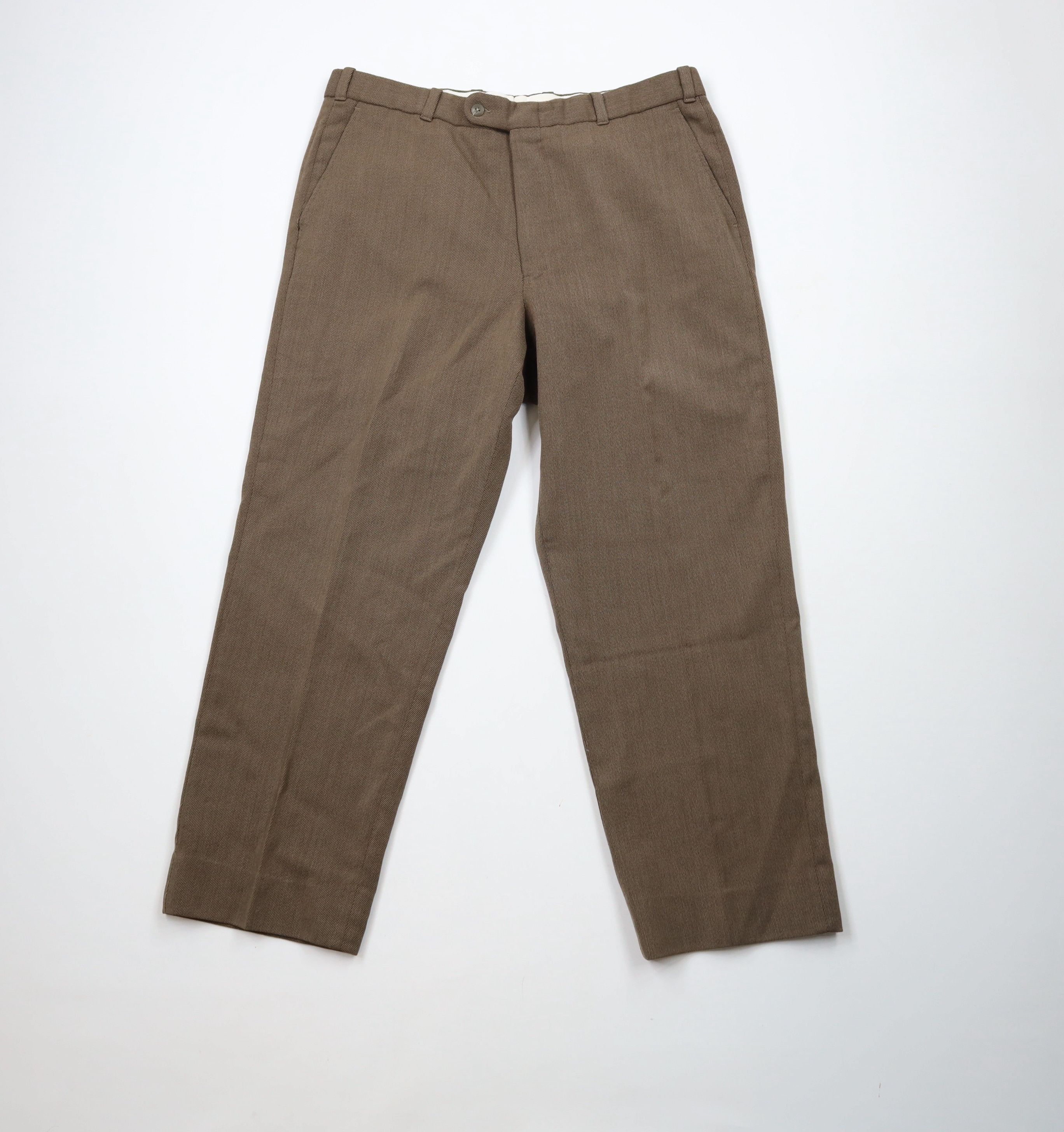 Vintage 90s Streetwear Whipcord Wide Leg Chino Pants Brown