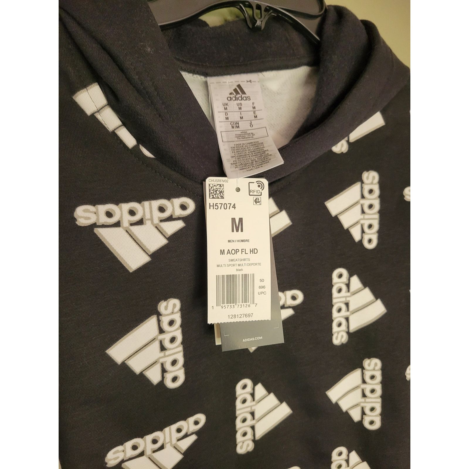 Adidas NWT Men's Adidas Pullover Hoodie Logo Sweatshirt Size US M / EU 48-50 / 2 - 3 Thumbnail