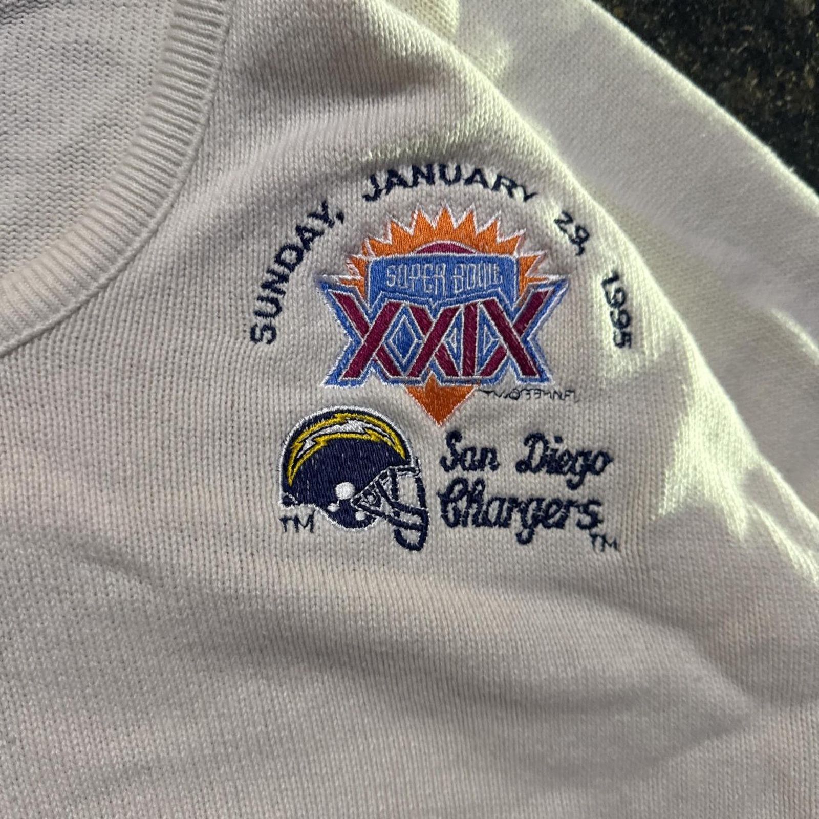 NFL Vintage 1995 Super Bowl Knit Sweater chargers Size Medium Size US M / EU 48-50 / 2 - 3 Thumbnail