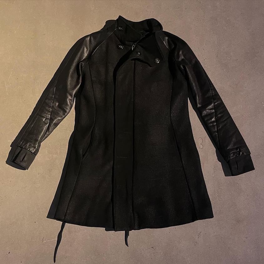 image of Kmrii Goat Leather Long Coat in Black, Men's (Size Small)