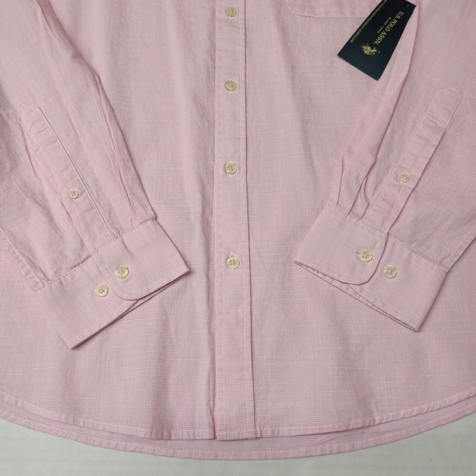 U.S. Polo Assn. U.S. Polo Assn. Button Woven Shirt Men's XL Pink Checkered Size US XL / EU 56 / 4 - 2 Thumbnail