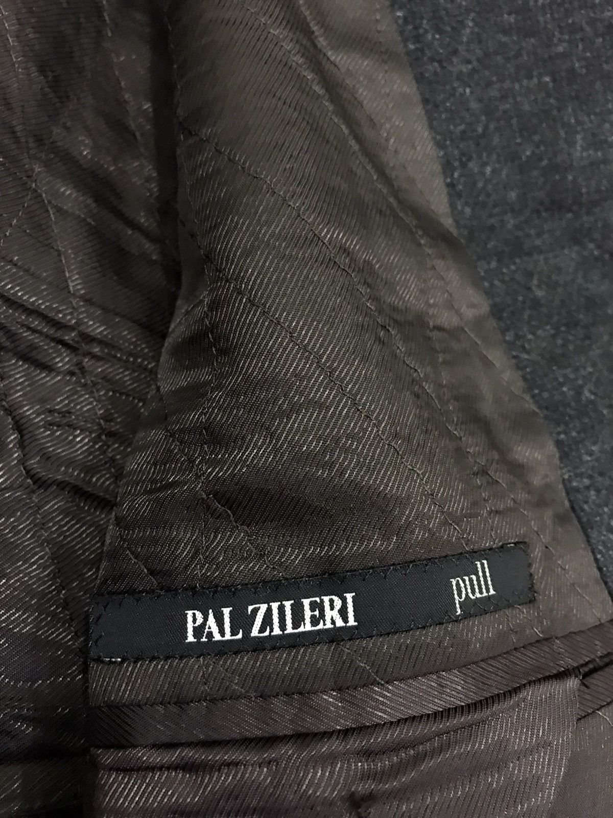 image of Pal Zileri Pure Wool Tweed Like Charcoal Coat, Men's (Size Large)