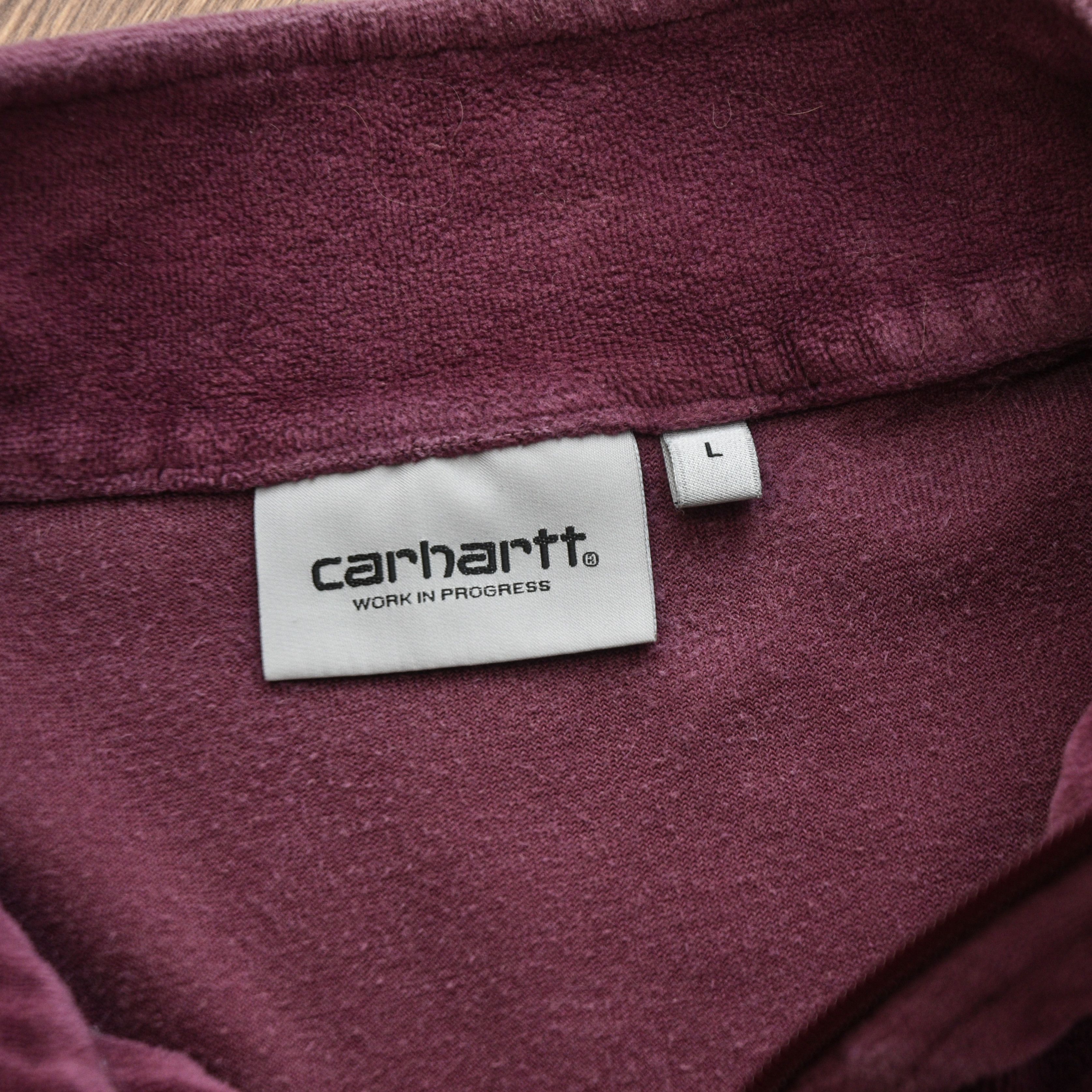 Carhartt Carhartt WIP Tila Pullover 1/4 Zip Velvet Velur Burgundy L Size US L / EU 52-54 / 3 - 8 Thumbnail