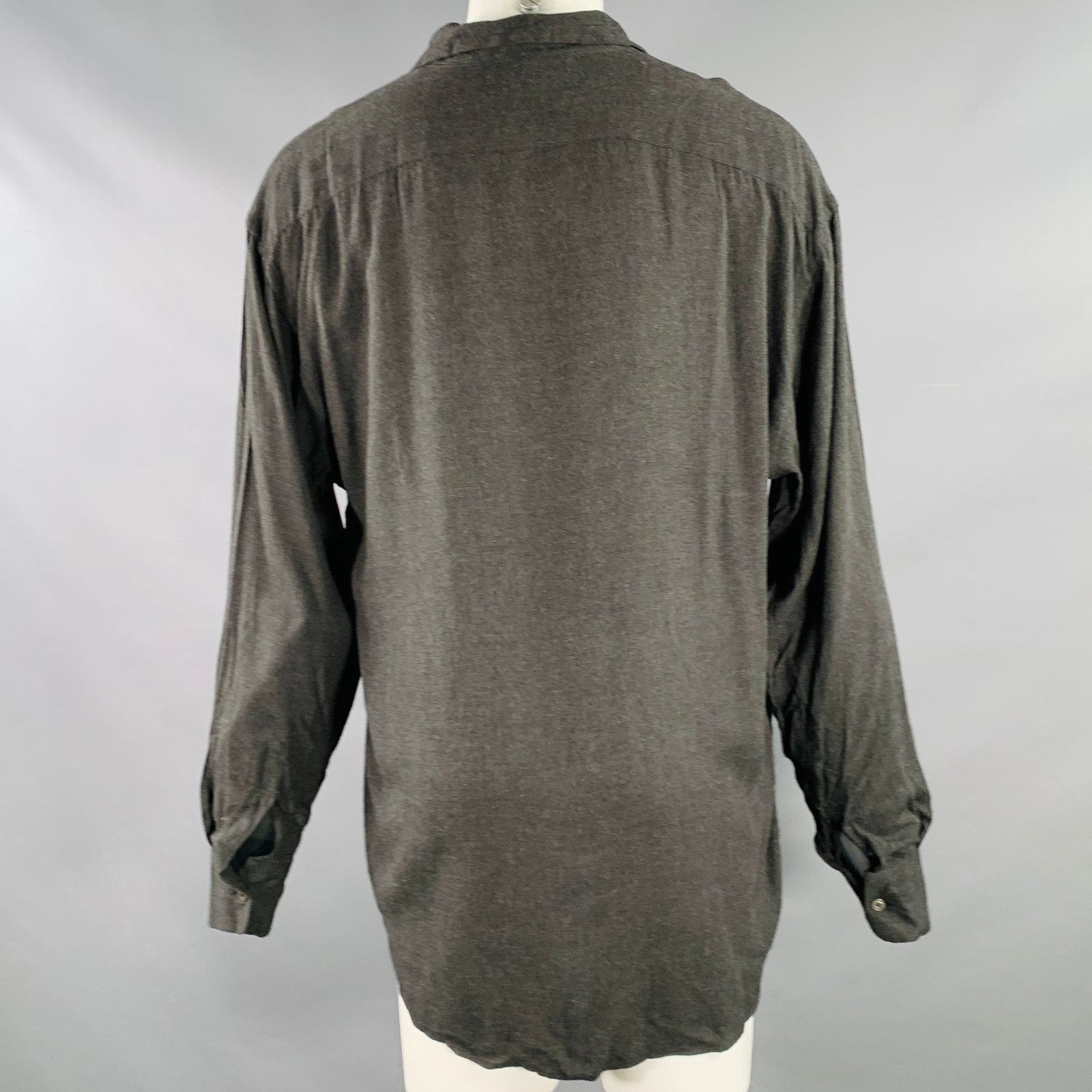 Dolce & Gabbana Size M Grey Charcoal Viscose One Pocket Long Sleeve Shirt Size US M / EU 48-50 / 2 - 3 Thumbnail