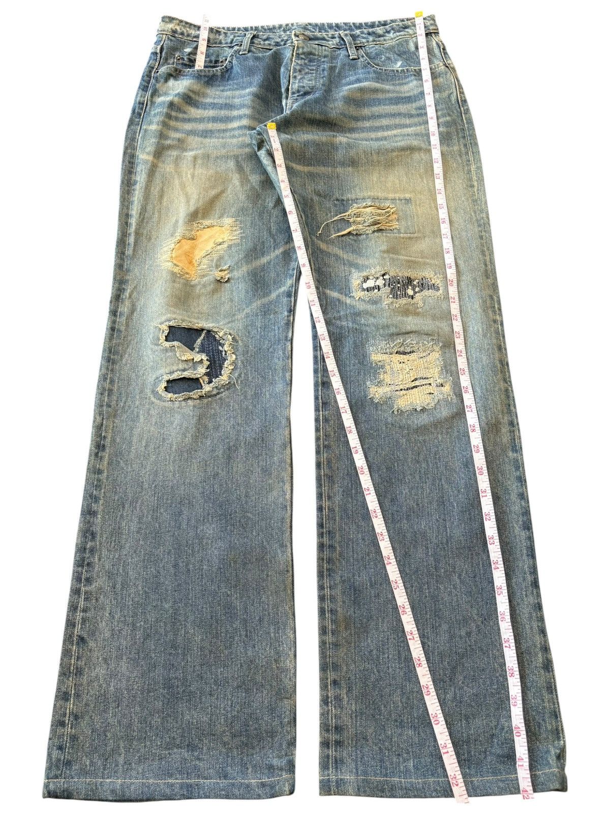 Kapital Vintage Japanese Brand Mud Wash Patch Distress Baggy Jeans Size US 34 / EU 50 - 7 Thumbnail