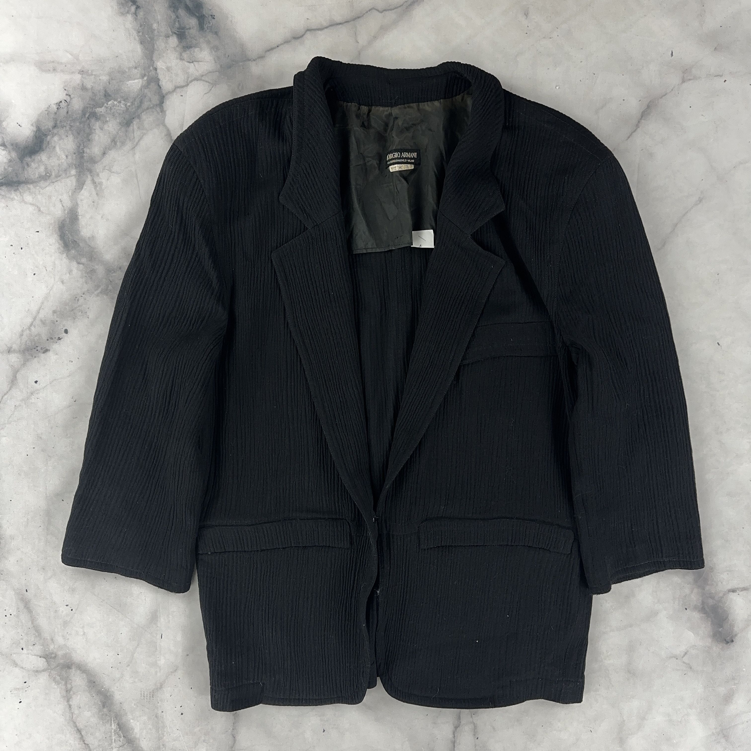 Giorgio Armani Vintage Black Textured Blazer – Size IT 44