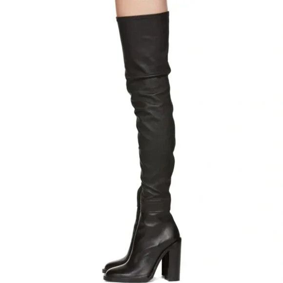 Ann Demeulemeester Ann Demeulemeester Over The Knee Stretch Leather Boots 35 5 Size US 5 / IT 35 - 11 Thumbnail