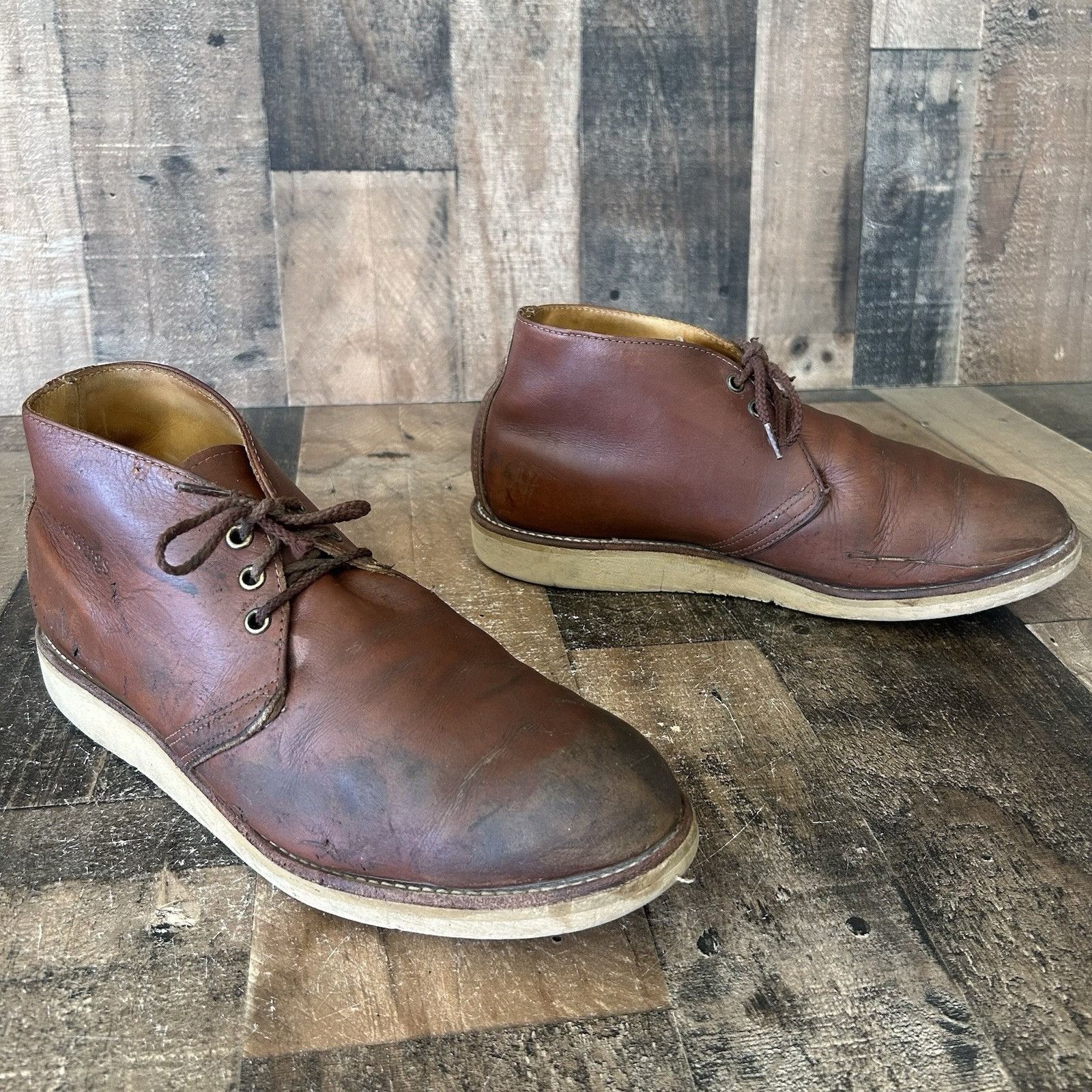 Red Wing Red Wing 595 Chukka Leather Lace Up Work Boots Mens 11.5 EE Size US 11.5 / EU 44-45 - 2 Thumbnail