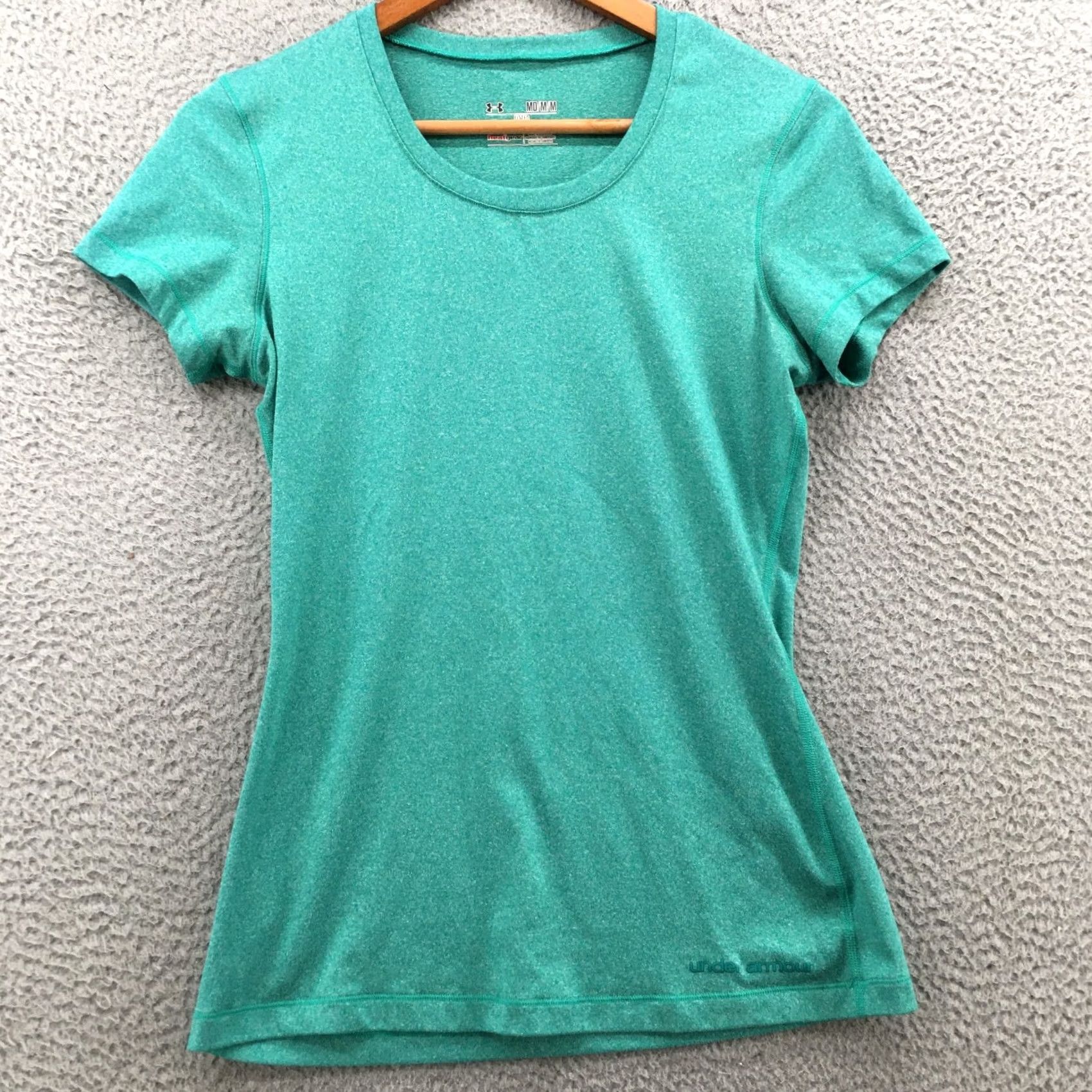 Under Armour Under Armour Activewear T-Shirt Womens M Teal Short Sleeve Crew Neck Logo Print Size M / US 6-8 / IT 42-44 - 2 Thumbnail