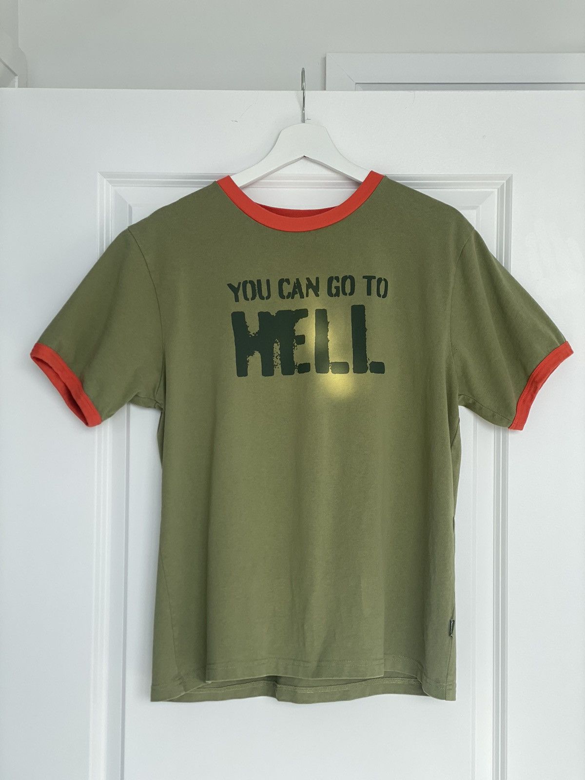 image of Heaven By Marc Jacobs Gone In 24You Can Go To Hell Tee in Green, Men's (Size Medium)