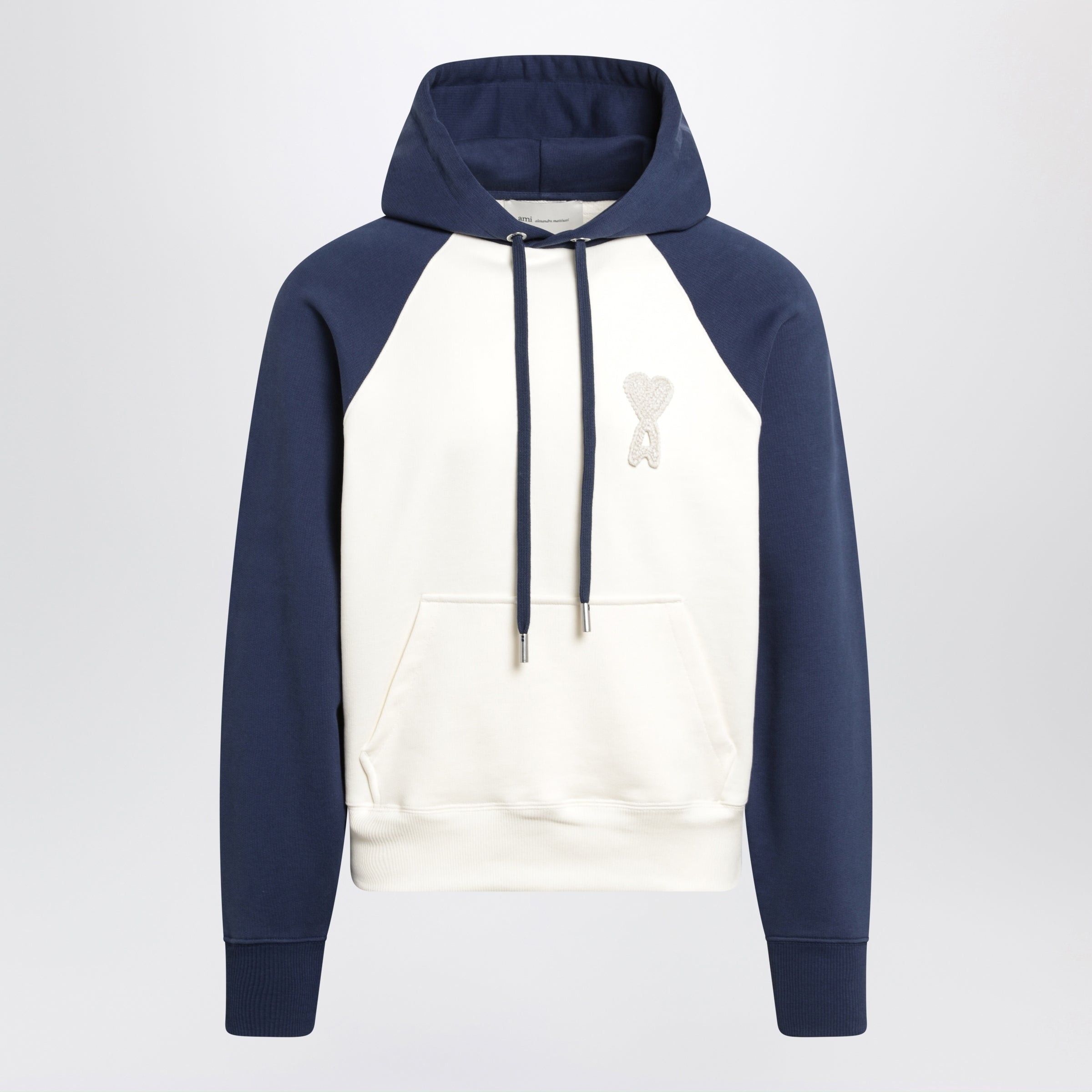 AMI Ami Paris Ami De Coeur Hoodie In Cream/Blue Size M / US 6-8 / IT 42-44 - 1 Thumbnail