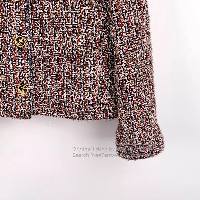 Louis Vuitton Louis Vuitton Color-block print sheep-wool V-neck single-b Size XS / US 0-2 / IT 36-38 - 4 Thumbnail