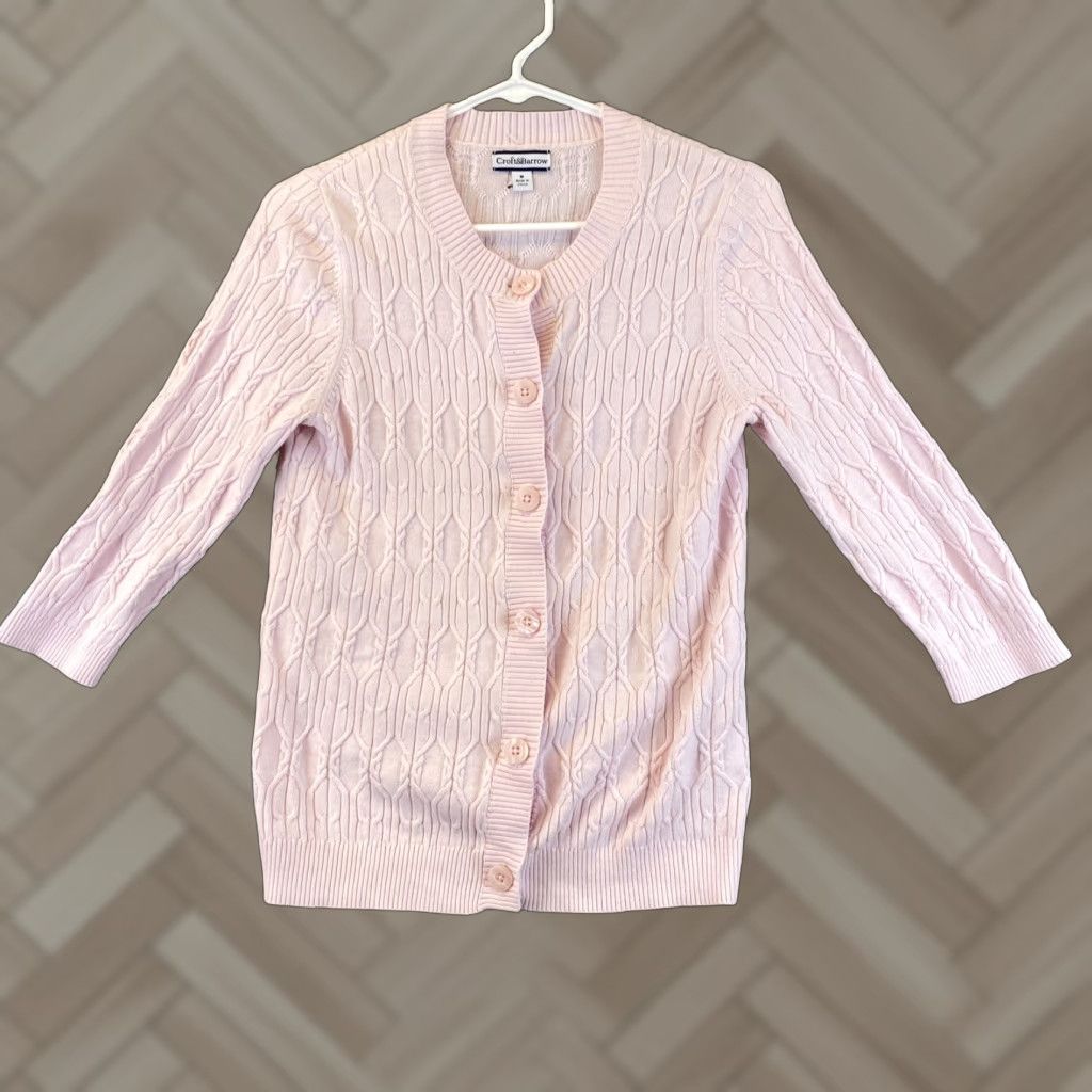 Croft & Barrow Croft & Barrow Women Button-Up Pullover Sweater Pink M Regular Top Shirt Girls Mens? Size M / US 6-8 / IT 42-44 - 1 Thumbnail