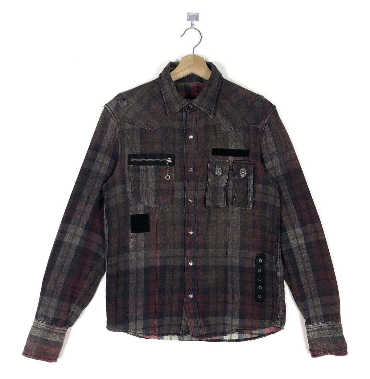 PPFM RARE🔥PPFM WESTERN PUNK CARGO BUTTON FLANNEL SHIRT JACKET Size US M / EU 48-50 / 2 - 2 Thumbnail