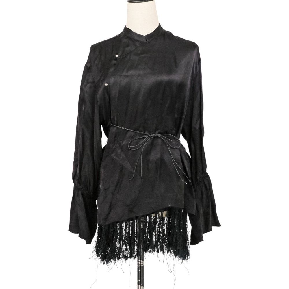 Other Other PONTI Cupro Fringe Satin Shirt Textile Tops DUTY FREE for USA Size ONE SIZE - 1 Thumbnail