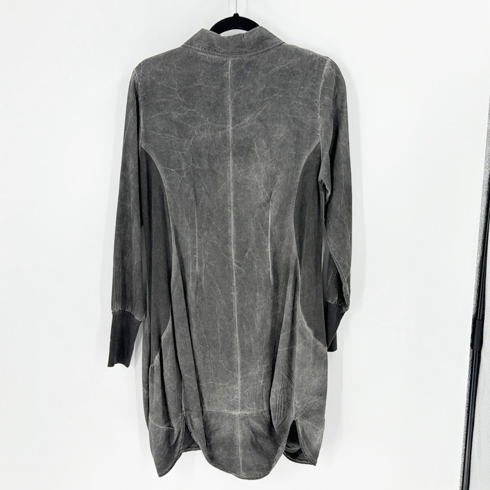 Other Inizio Dress Small Gray Button Front Shirt Dress Lagenlook Size S / US 4 / IT 40 - 2 Thumbnail